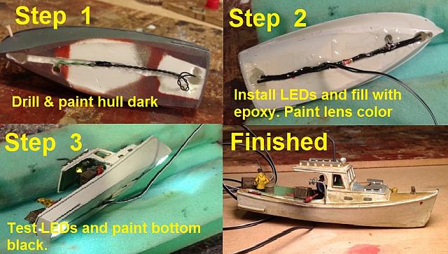 Bruce Kingsley how he added lights to H128-1 HO lobster boat