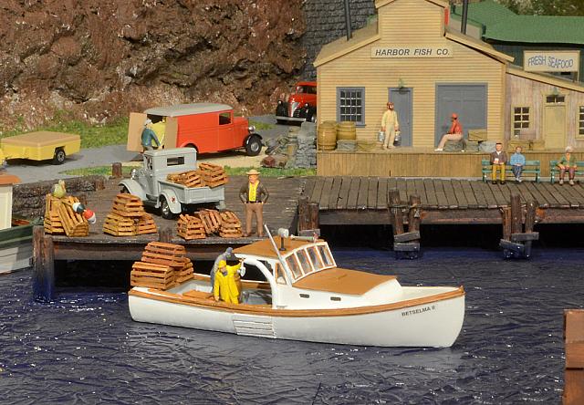 Fred Dole O Lobster Boat harbor scene d